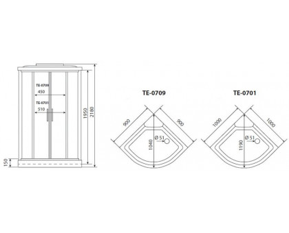 Душевая кабина Timo TE-0709