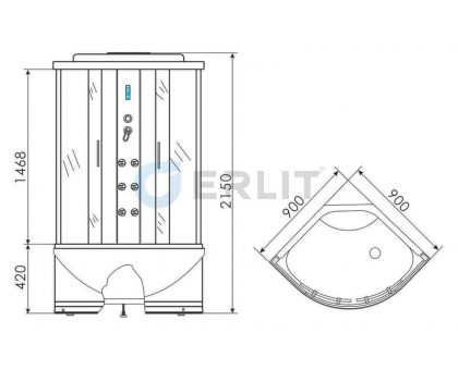 Душевая кабина Erlit ER2509ТP-C4