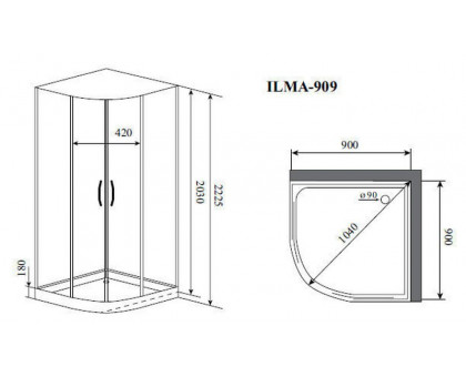 Душевая кабина Timo ILMA 909 90х90 низкий поддон