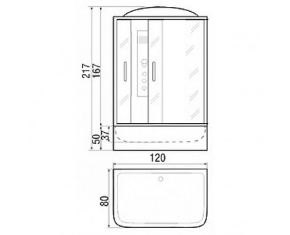 Душевая кабина River Vitim 120/80/50 ТН 120х80 см с гидромассажем