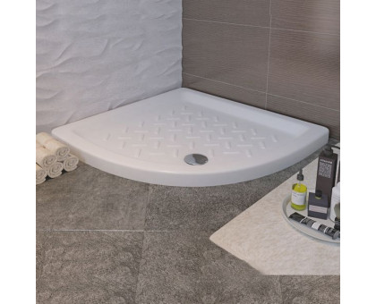 Душевой поддон RGW CR/R 90x90 см, полукруглый, керамический, белый