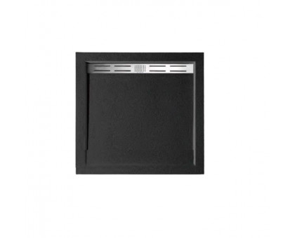 Душевой поддон WeltWasser WW TRS  90 STONE-BL 90х90 см черный с сифоном