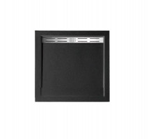 Душевой поддон WeltWasser WW TRS  80 STONE-BL 80х80 см черный с сифоном