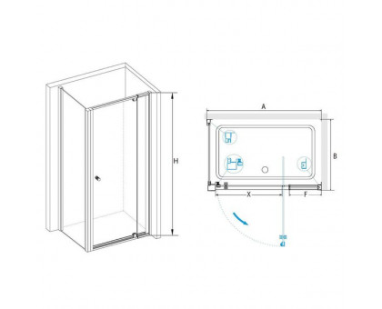 Душевой уголок RGW PA-44B (PA-02B + Z-050-1B) 80x100, прозрачное стекло