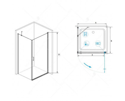 Душевой уголок RGW LE-34 (LE-03 + Z-14) 90x90, прозрачное стекло