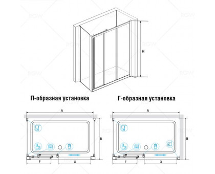 Душевой уголок RGW CL-40 (CL-11 + Z-12) 90x100, прозрачное стекло