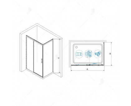 Душевой уголок RGW LE-41B (LE-12B + Z-22B) 100x80, прозрачное стекло