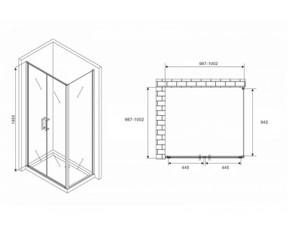 Душевой уголок ABBER Sonnenstrand AG04100BC-S100B