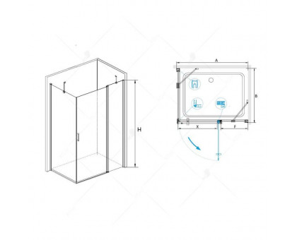 Душевой уголок RGW LE-44 (LE-04+Z-14) 120x90, прозрачное стекло
