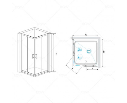 Душевой уголок RGW PA-31 100x100, прозрачное стекло