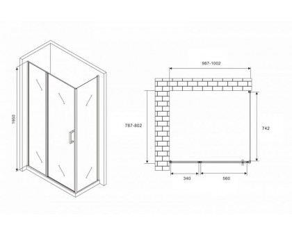 Душевой уголок ABBER Sonnenstrand AG04100BS-S80B