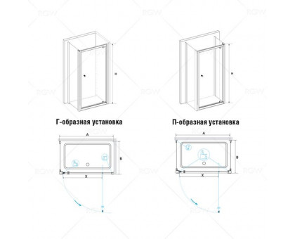 Душевой уголок RGW PA-43 (PA-05 + Z-050-1) 90x80, прозрачное стекло