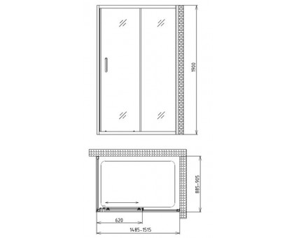 Душевой уголок Gemy Victoria S30191CM-A90M 150х90 см