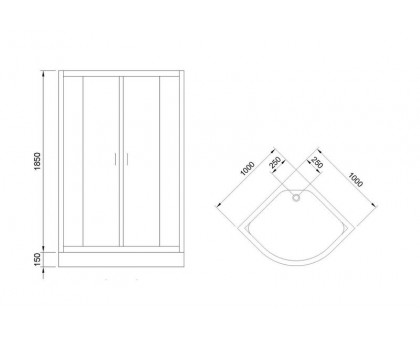 Душевой уголок Royal Bath RB 100HK-T-CH 100х100 см, с прозрачными стеклами