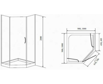 Душевой уголок Timo BY-839 100 Clean Glass 100х100