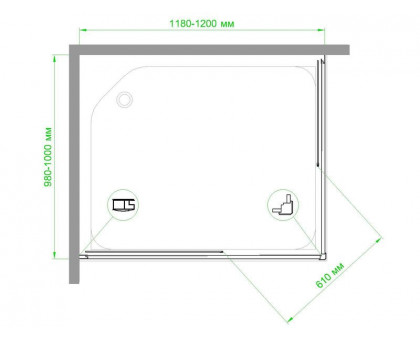 Душевой уголок Royal Bath RB HPD-T 120х100 см, с прозрачными стеклами