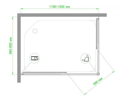 Душевой уголок Royal Bath RB HPD-C 120х90 см, с матовыми стеклами