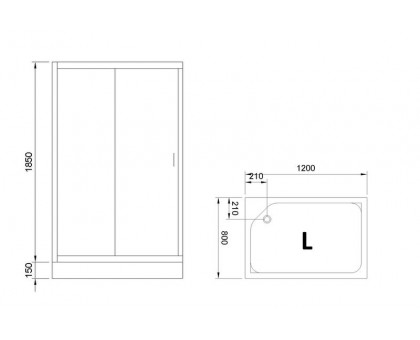 Душевой уголок Royal Bath RB 8120HP-C 120х80 см, с матовыми стеклами, левосторонний
