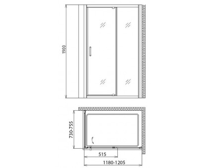 Душевой уголок Gemy Sunny Bay S28191B-A75 120х75 см