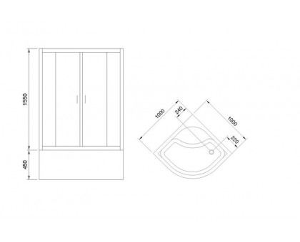 Душевой уголок Royal Bath RB 100BK-C 100х100 см, с матовыми стеклами