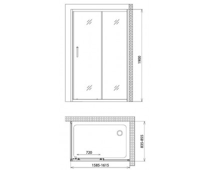 Душевой уголок Gemy Victoria S30191F-A85 160х85 см