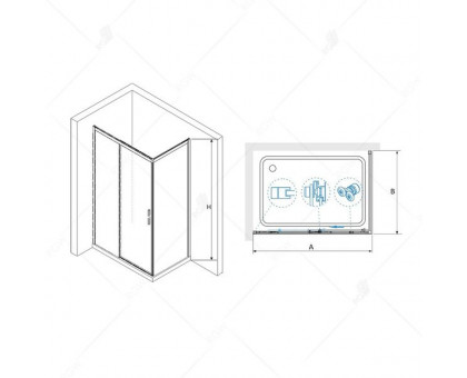 Душевой уголок RGW LE-41 (LE-12 + Z-22) 150x80, прозрачное стекло