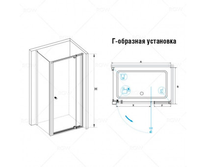 Душевой уголок RGW PA-32 (PA-02 + Z-12 + A-11) 90x90, прозрачное стекло