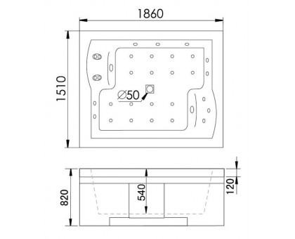 Акриловая ванна Gemy G9052 II K R